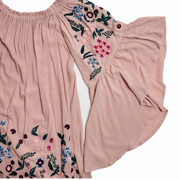 Altar’d State Palerma Embroidered Pink Boho Dress Size Small - Picture 4 of 11